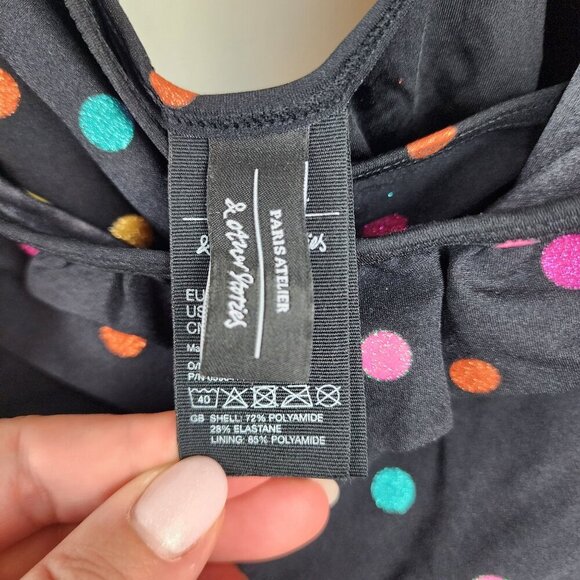 And Other Stories wrap swimsuit sz 10 women polka dot - Picture 8 of 13